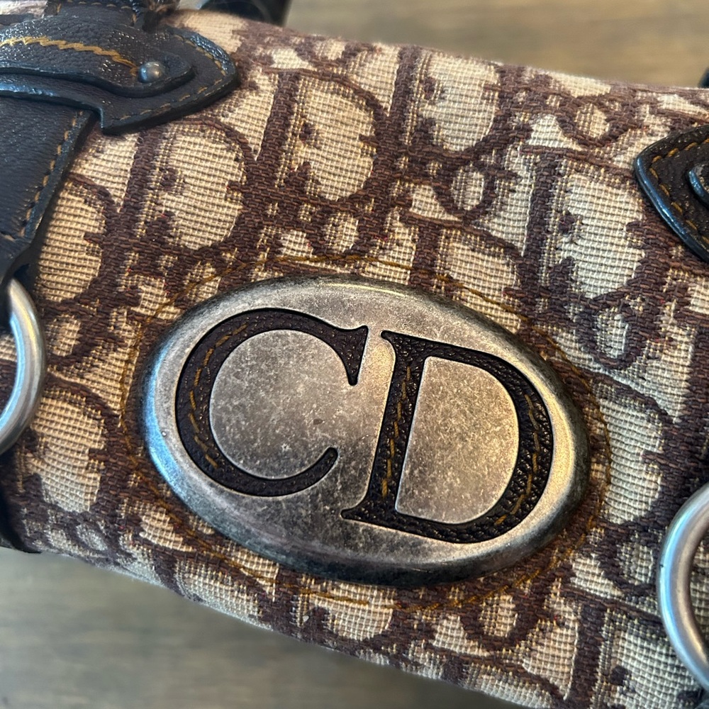 DIOR BOWLING CLOTH HANDBAG monogram brown leather Vintage - Picture 10 of 17